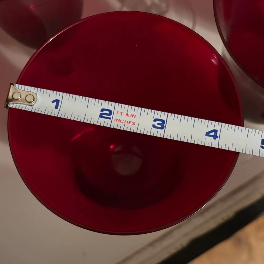 Elegant Red & Clear Bell Shape Wine Glass Set
